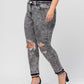 Left side product images of  Morning Light - Plus Mid Rise Distressed Crop Skinny