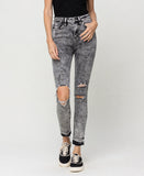 Front product images of Morning Light - Mid Rise Distressed Crop Skinny Released Hem Jeans
