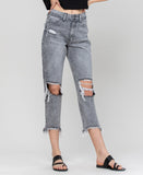 Right 45 degrees product image of Playford - Super High Rise Mom Jean with Double Waistband