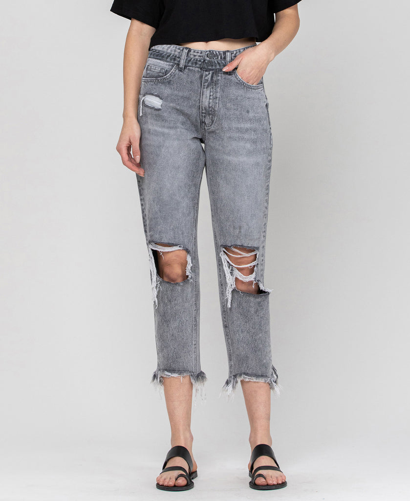 Front product images of Playford - Super High Rise Mom Jean with Double Waistband
