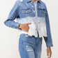 Right 45 degrees product image of Tidal Waves - Classic Crop Denim Jacket