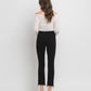 Back product images of Black - High Rise Raw Hem Cropped Straight Jeans