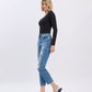 Left 45 degrees product image of Scratch - Stretch Mom Jeans