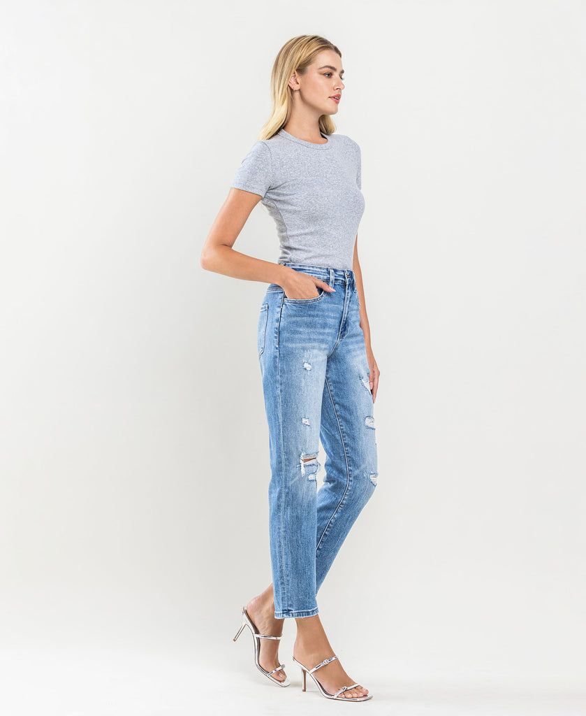Right 45 degrees product image of Scratch - Stretch Mom Jeans