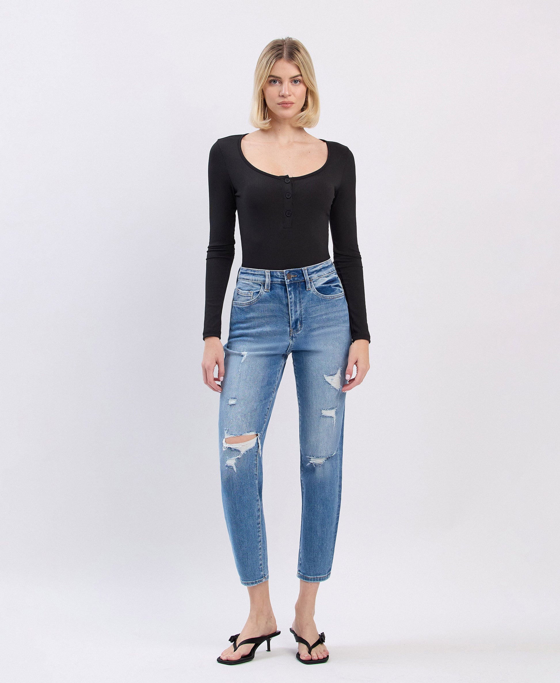 Front product images of Scratch - Stretch Mom Jeans