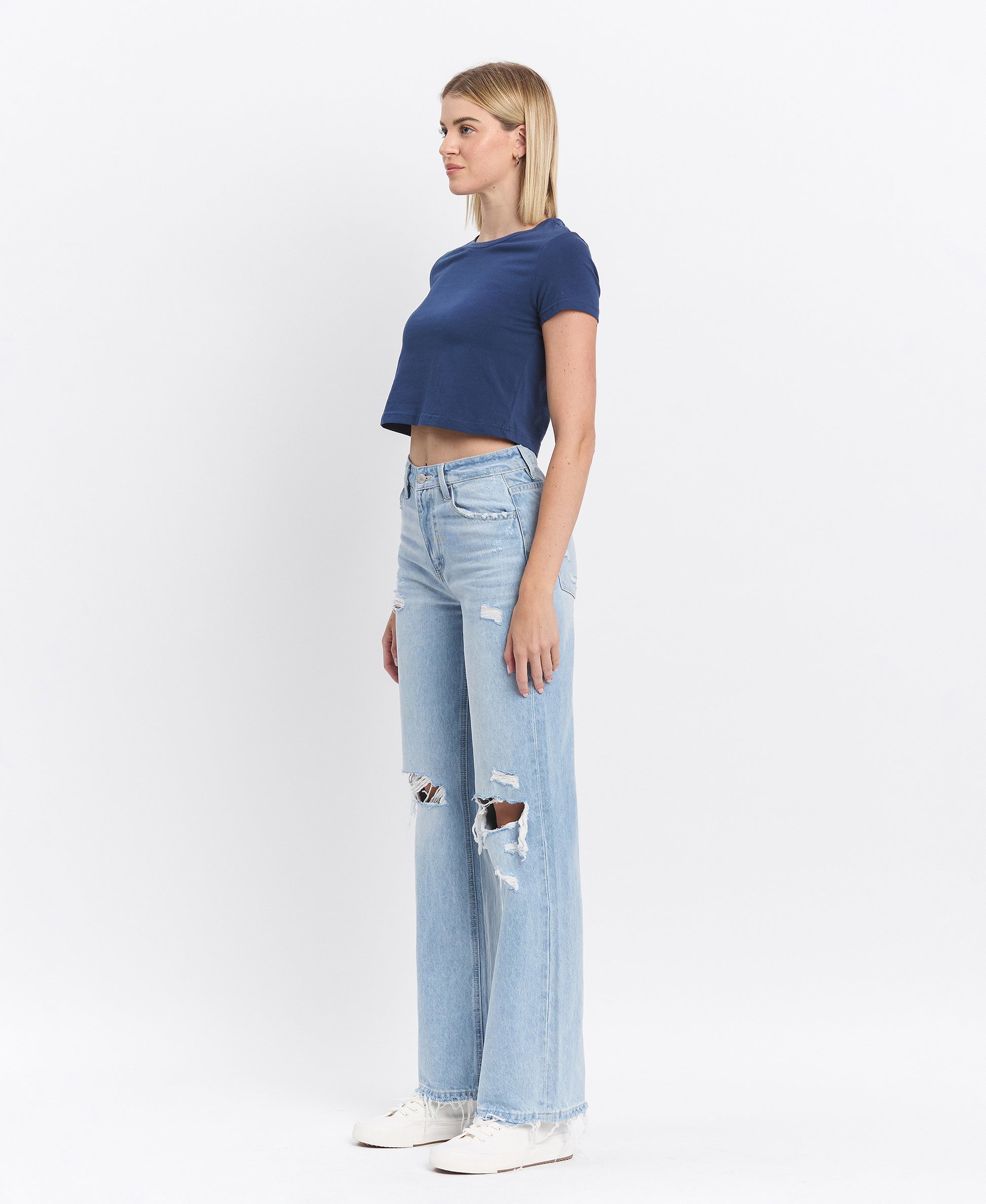 Left 45 degrees product image of Western Promise - Super High Rise 90's Vintage Flare Jeans