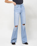Right 45 degrees product image of Sunny Plains - 90's Vintage Flare Denim Jeans