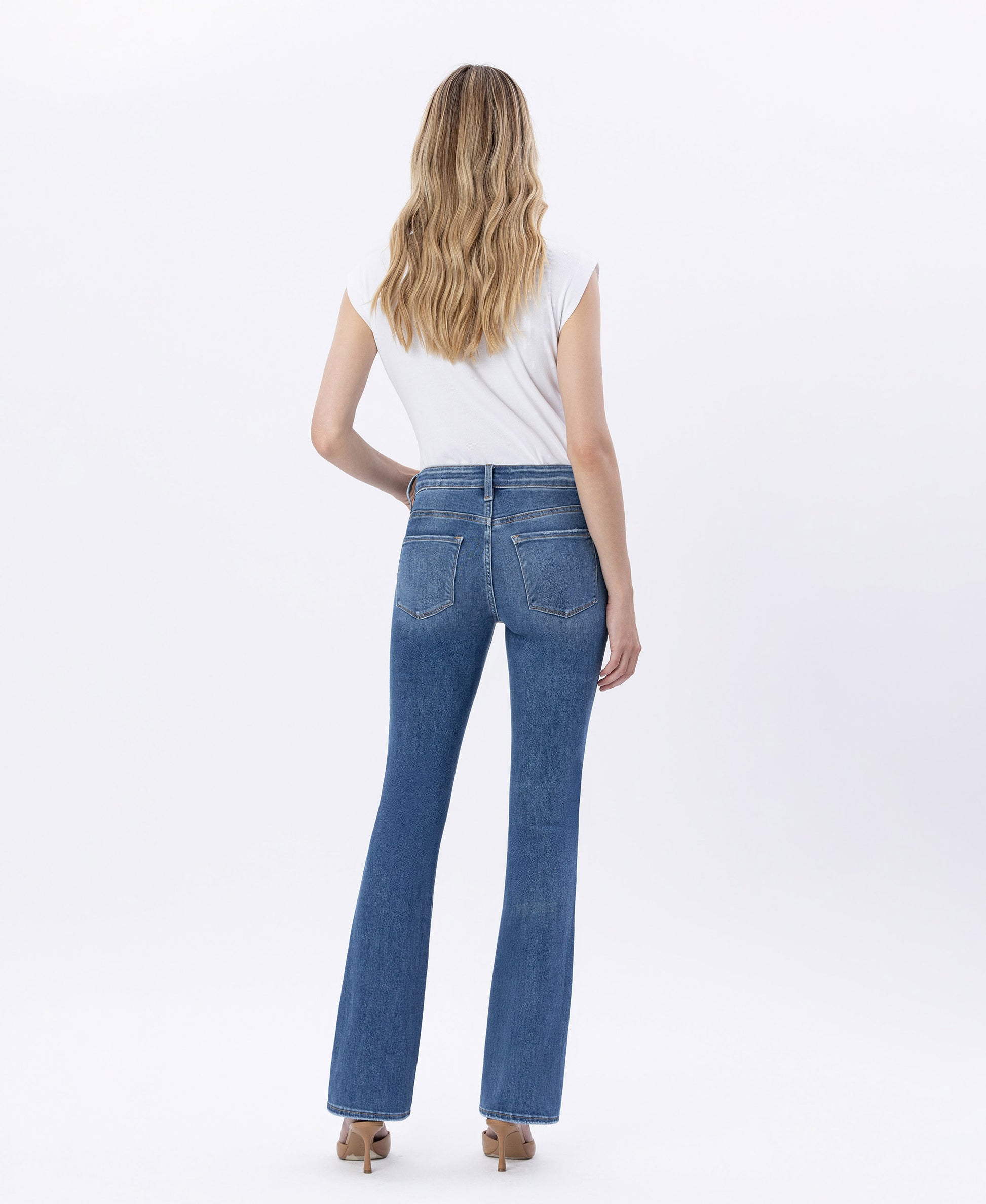 Back product images of Walking on Sunshine - High Rise Stretch Slim Boot Cut Flare Jeans
