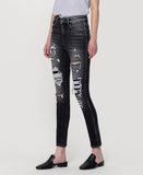 Left 45 degrees product image of Feel It Still - Distressed High Rise Skinny Jeans