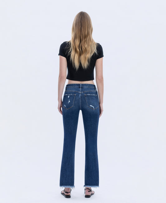 Back product images of Chemical Mood - High Rise Distressed Hem Flare Jeans