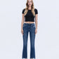 Front product images of Chemical Mood - High Rise Distressed Hem Flare Jeans