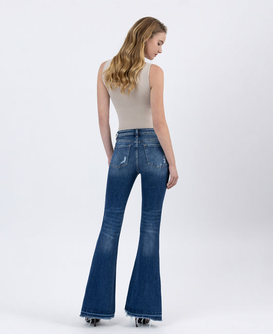 Back product images of Giant Step - Distressed High Rise Flare Jeans