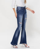 Right 45 degrees product image of Giant Step - Distressed High Rise Flare Jeans