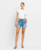 Exactly Like You - High Rise Shorts with Rolled Cuff