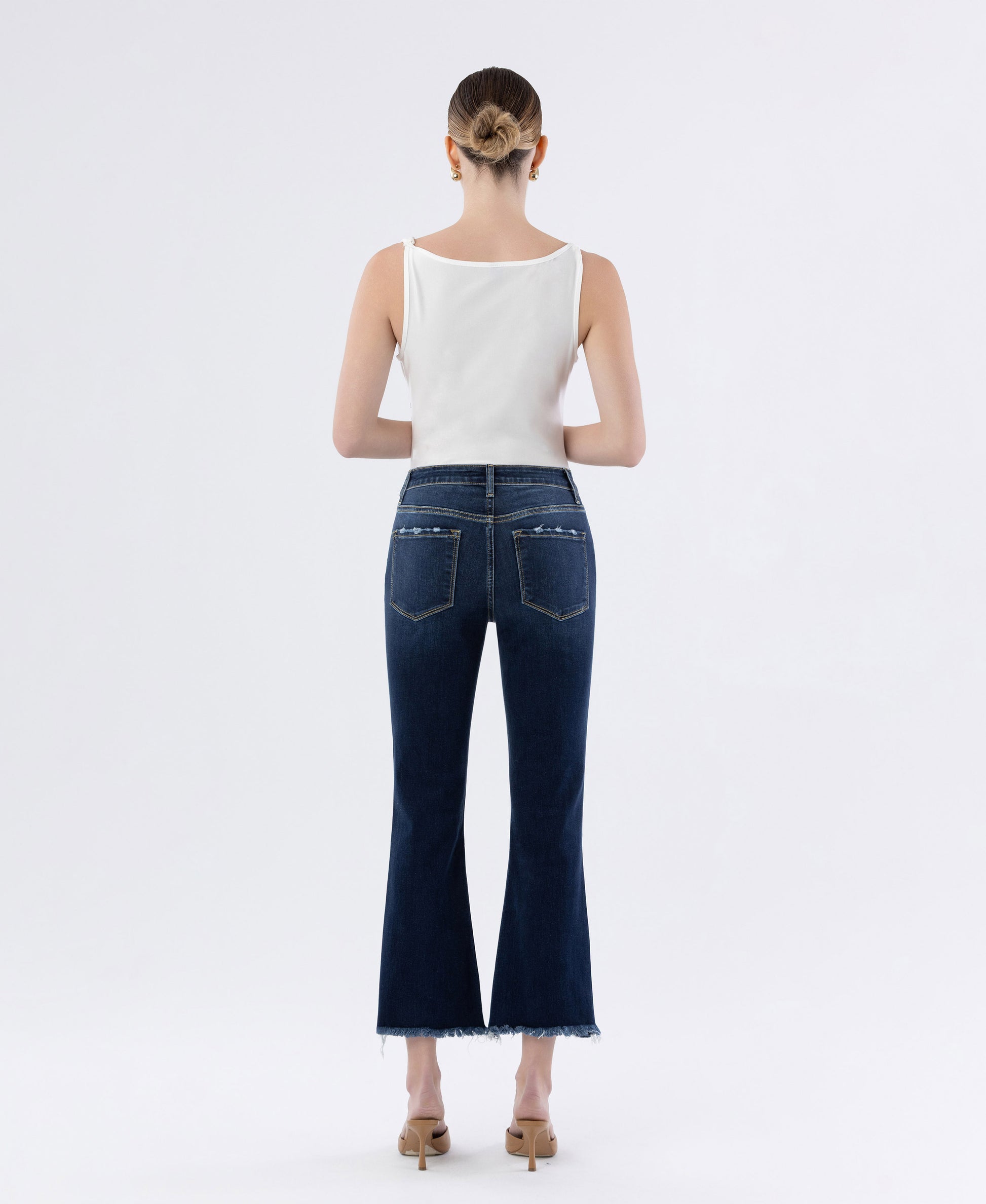 Decumaria High Rise Crop Flare Jeans - Main Image