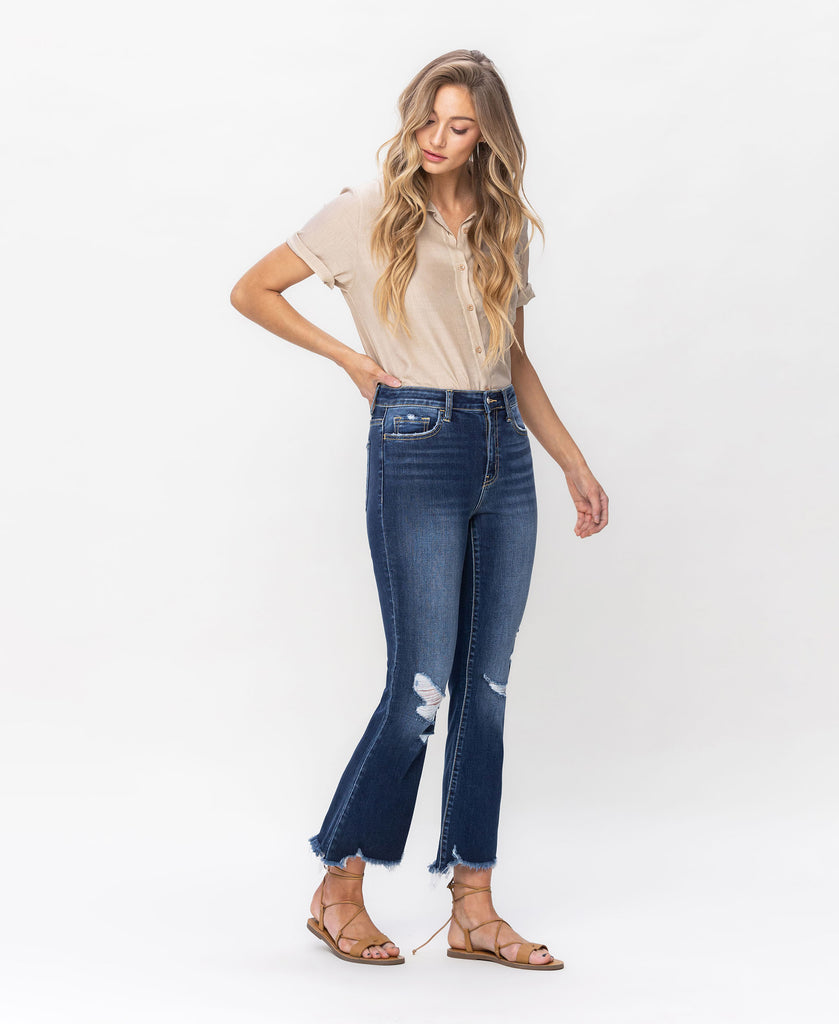 Right 45 degrees product image of Decumaria - High Rise Crop Flare Jeans