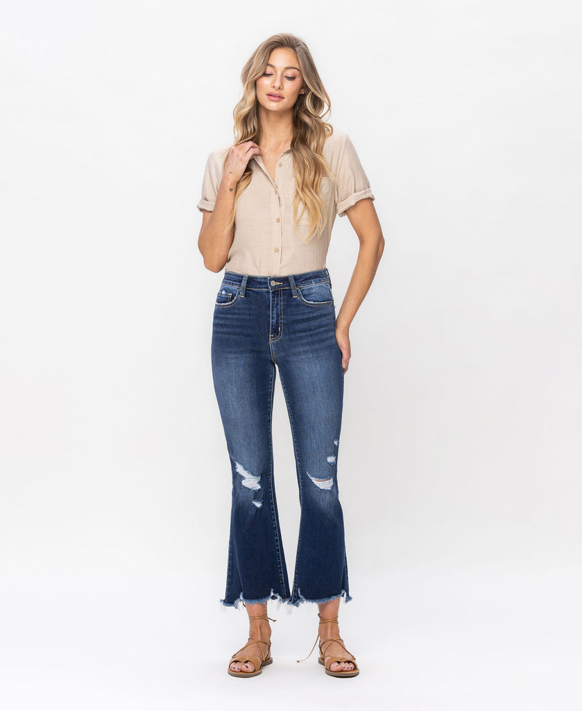 Front product images of Decumaria - High Rise Crop Flare Jeans