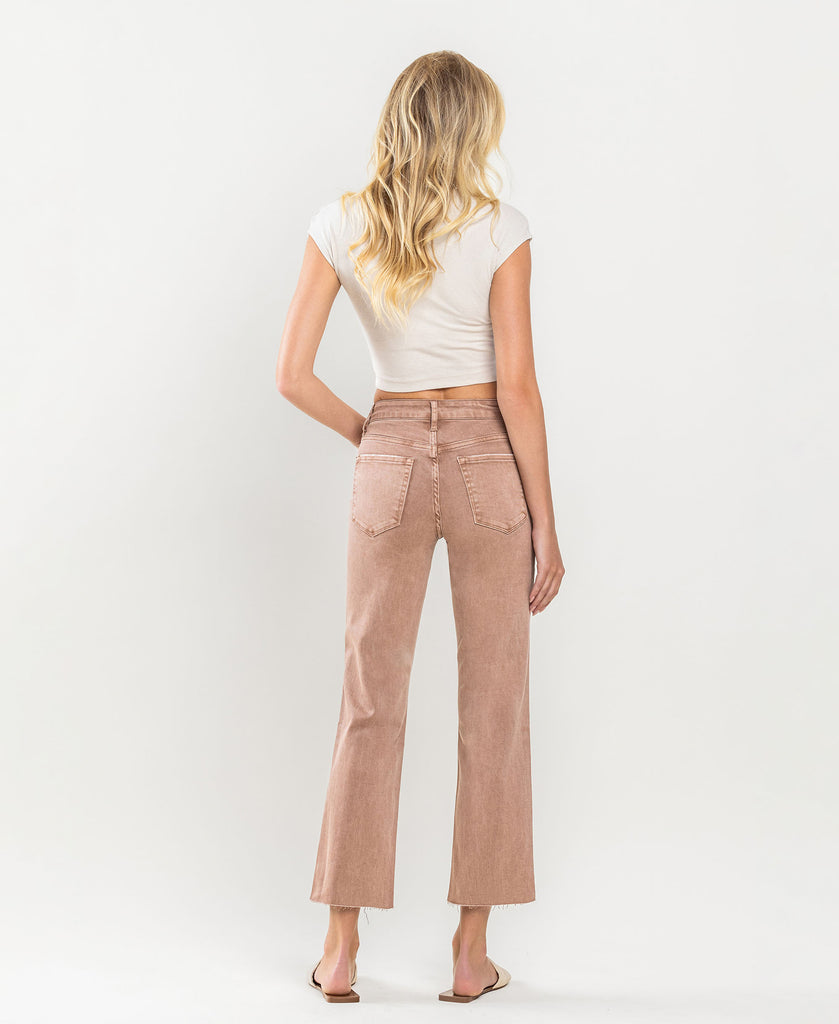 Back product images of Leading - Mid Rise Stretch Straight Jeans