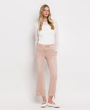 Coral - Vintage High Rise Distressed Cropped Flare Jeans