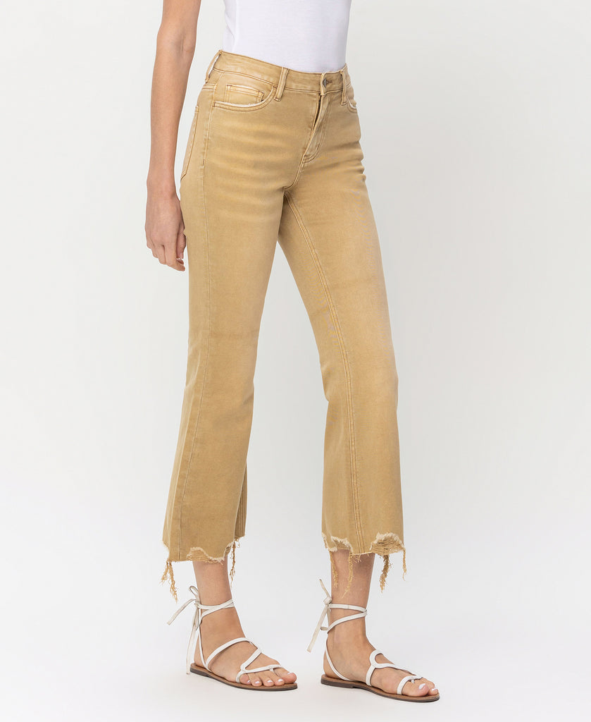 Right 45 degrees product image of Croissant - Vintage High Rise Cropped Flare Jeans