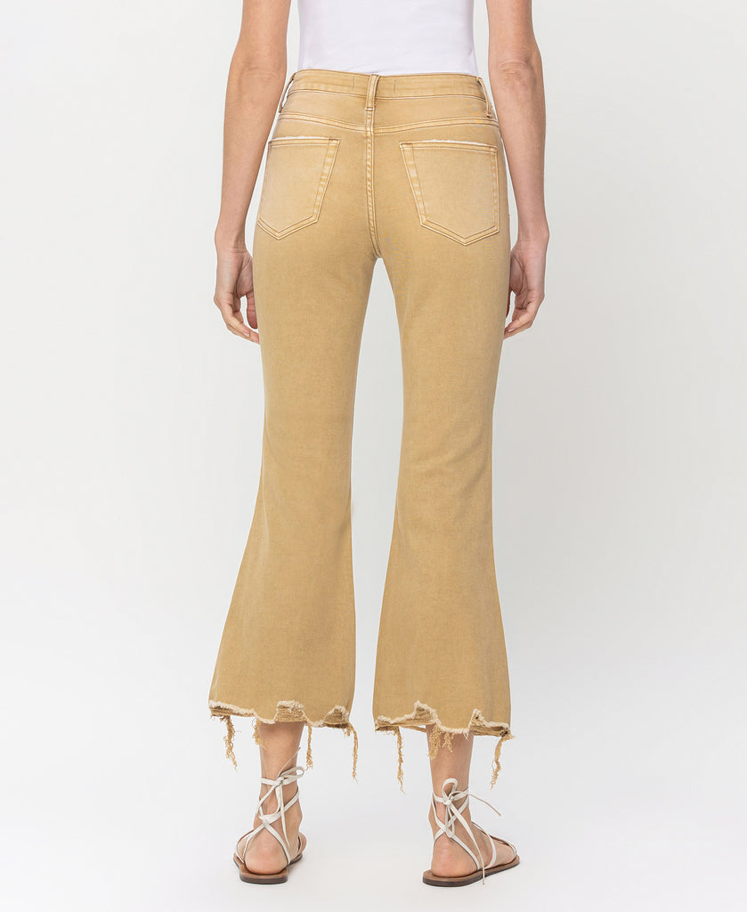 Left 45 degrees product image of Back product images of Croissant - Vintage High Rise Cropped Flare Jeans