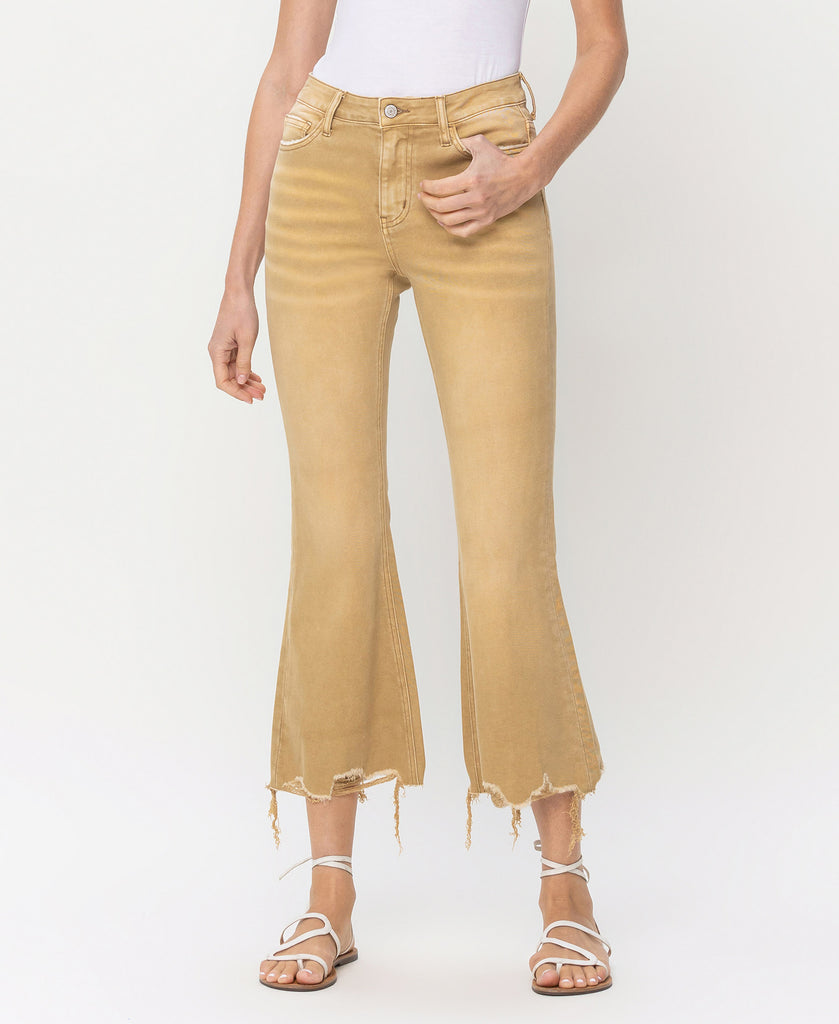 Front product images of Croissant - Vintage High Rise Cropped Flare Jeans