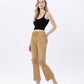 Left 45 degrees product image of Army Khaki - Vintage High Rise Cropped Flare Jeans