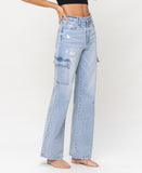 Right 45 degrees product image of Reverent - Super High Rise 90's Vintage Utility Straight Jeans