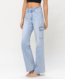 Left 45 degrees product image of Reverent - Super High Rise 90's Vintage Utility Straight Jeans