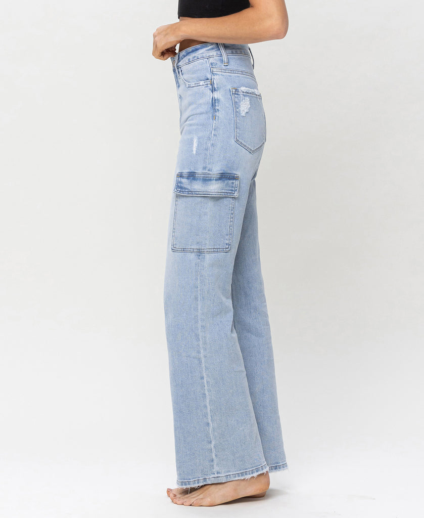 Left side product images of Reverent - Super High Rise 90's Vintage Utility Straight Jeans