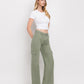 Right 45 degrees product image of Army Green - High Rise Utility Cargo Wide Leg Jeans