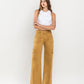 Front product images of Golden Brown - High Rise Utility Cargo Wide Jeans