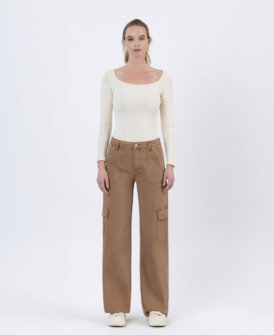 Front product images of Sinopia Fresco - High Rise Utility Cargo Wide Jeans
