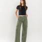 Front product images of Thyme - High Rise Utility Cargo Wide Leg Jeans
