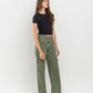 Right 45 degrees product image of Thyme - High Rise Utility Cargo Wide Leg Jeans