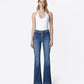 Front product images of Gleefully - Mid Rise Trouser Hem Flare Jeans