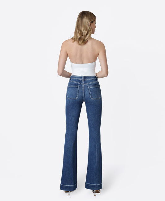 Back product images of Gleefully - Mid Rise Trouser Hem Flare Jeans