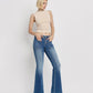 Right 45 degrees product image of Gleefully - Mid Rise Trouser Hem Flare Jeans