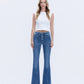 Front product images of Gleefully - Mid Rise Trouser Hem Flare Jeans