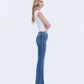 Right 45 degrees product image of Gleefully - Mid Rise Trouser Hem Flare Jeans
