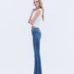 Left 45 degrees product image of Gleefully - Mid Rise Trouser Hem Flare Jeans