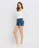 Left 45 degrees product image of Flashy - High Rise Patched Pocket Detail Button Up Shorts