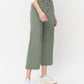 Right 45 degrees product image of Army Green - High Rise Crop Wide Leg Jeans