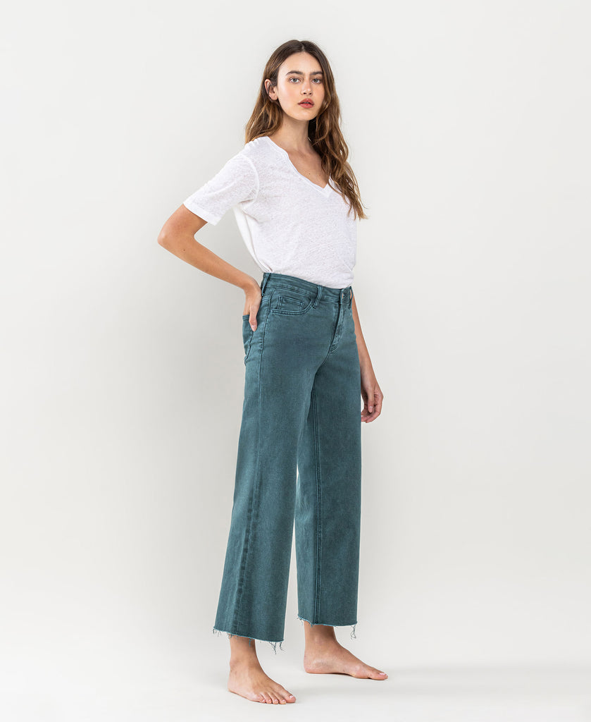 Right 45 degrees product image of Balsam - High Rise Crop Wide Leg Jeans