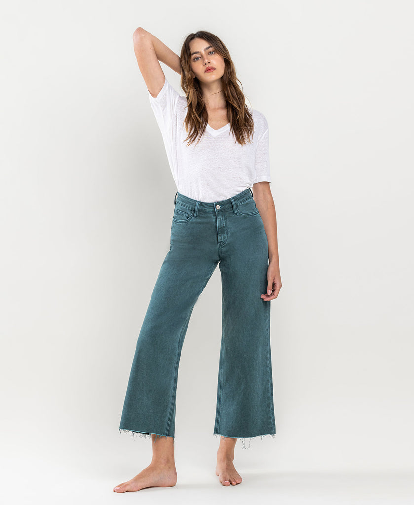 Front product images of Balsam - High Rise Crop Wide Leg Jeans