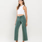 Left 45 degrees product image of Mallard Green - High Rise Crop Wide Leg Jeans