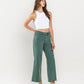 Right 45 degrees product image of Mallard Green - High Rise Crop Wide Leg Jeans