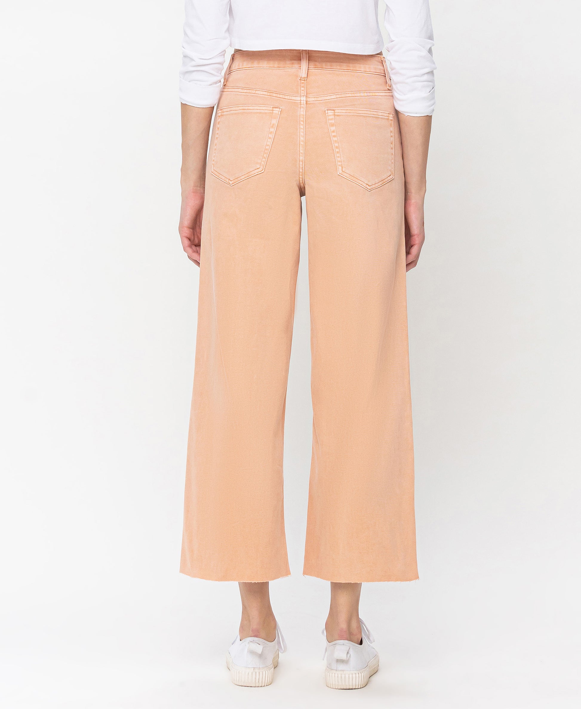 Back product images of Soft Sand - High Rise Wide Leg Jeans