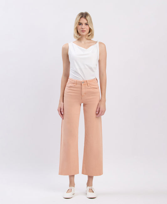 Front product images of Soft Sand - High Rise Wide Leg Jeans