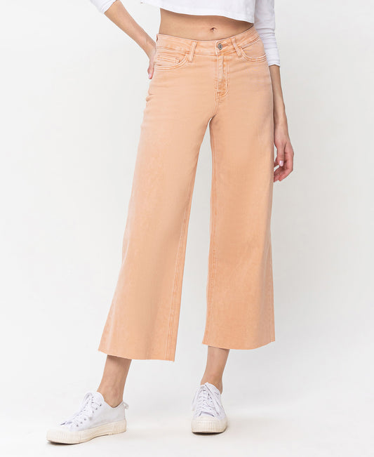 Front product images of Soft Sand - High Rise Wide Leg Jeans